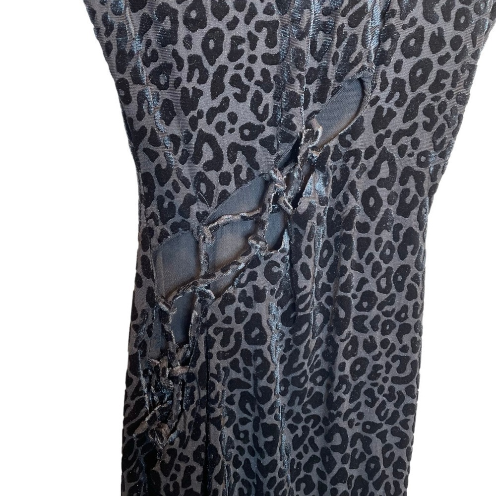 Naked Wardrobe Black Leopard Cut Out Sleeveless Mini Dress Small New - Picture 3 of 7